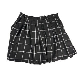 Hot Topic Y2K  Womens S Black White Plaid Pleated Mini Skirt Dark Academia